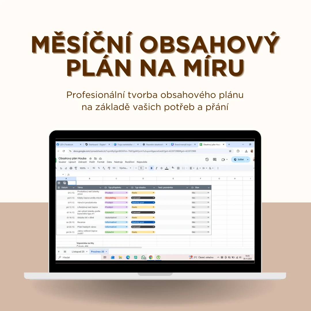 Obsahový plán na měsíc