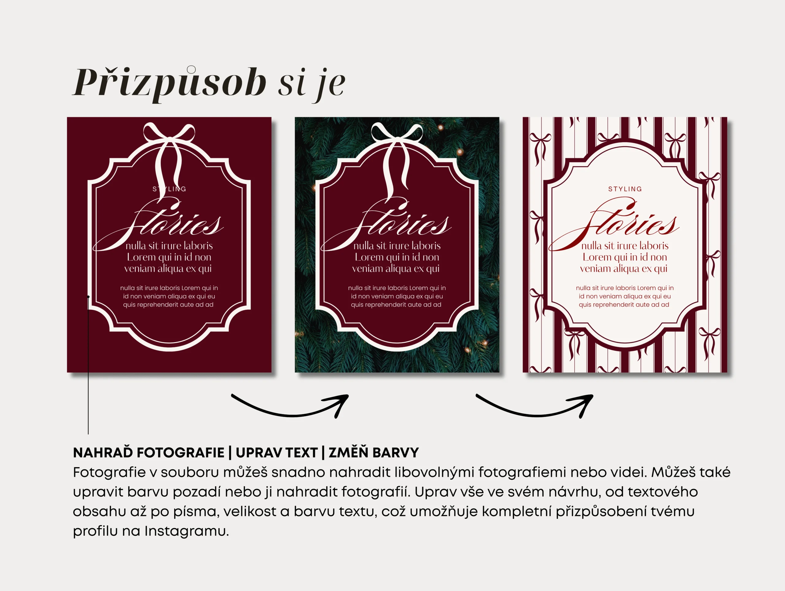 Vánoční šablony pro Instagram feed – ukázka 2