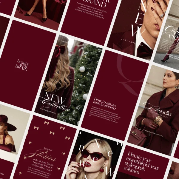 Vánoční šablony pro Instagram feed a stories – ukázka 2