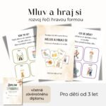 Mluv a hraj si – kartičky pro rozvoj řeči (protiklady, předložky, činnosti)