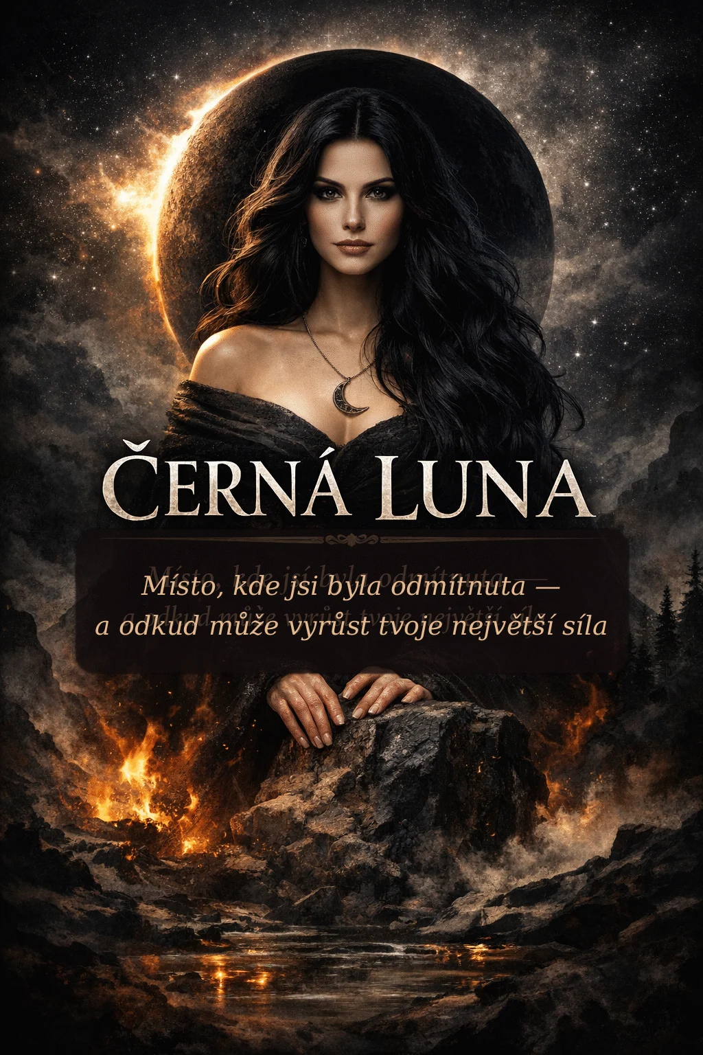 Černá Luna Lilith – obálka e-booku o archetypu Lilith v horoskopu