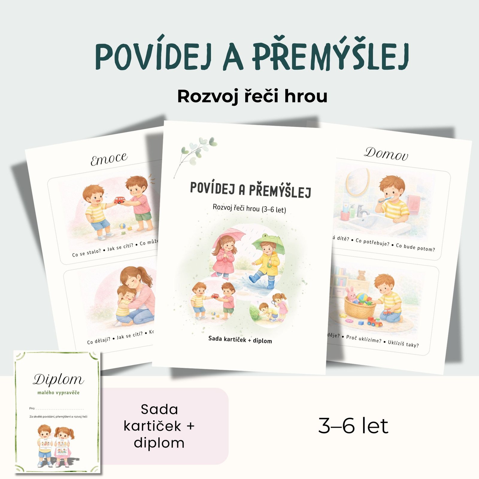 Náhled Povídej a přemýšlej 🗣️ | Kartičky pro rozvoj řeči - Obrázek 1