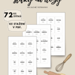 72 štítků do spíže | organizace kuchyně | minimalistický design