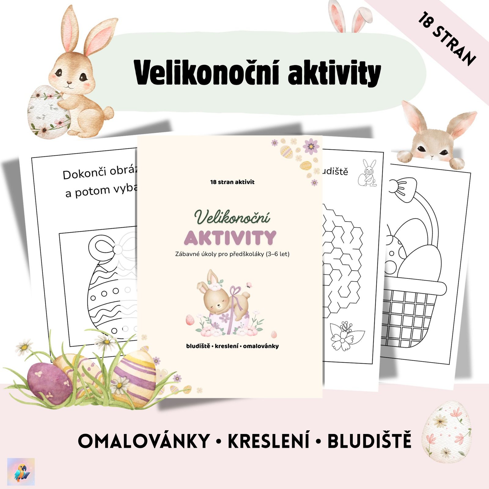 náhled Velikonoční omalovánky pro děti (18 listů) - Obrázek 1
