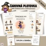 Čarodějnická mise pro děti (3–7 let) – stezka s úkoly + diplom