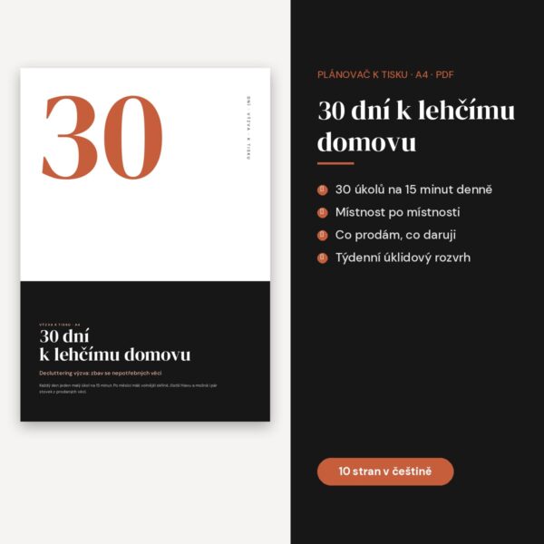 Decluttering výzva 30 dní k tisku