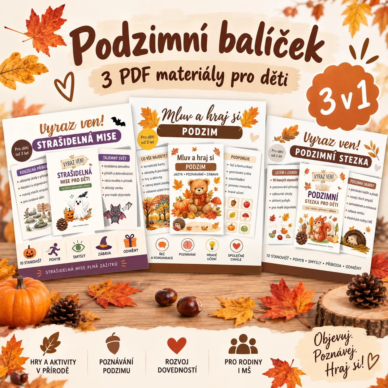 Podzimní balíček 3v1 pro děti