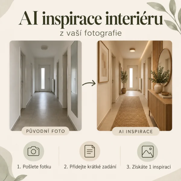 AI vizualizace interiéru z fotografie