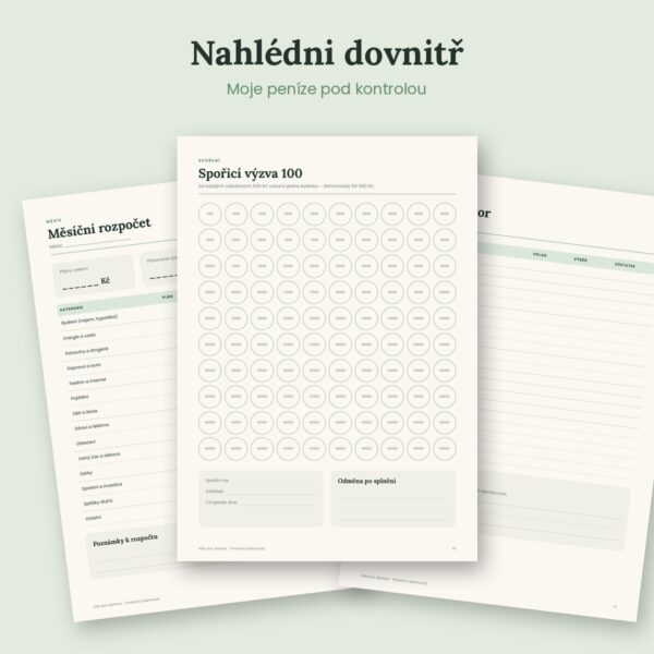 Finanční plánovač – rozpočet domácnosti – ukázka 2