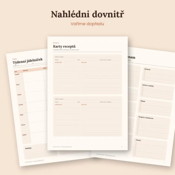 Meal prep plánovač – týdenní jídelníček – ukázka 2