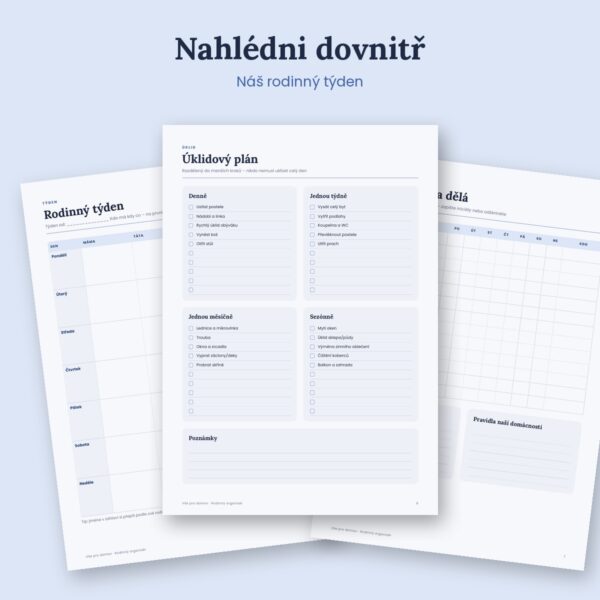 Rodinný organizér a týdenní plánovač – ukázka 2