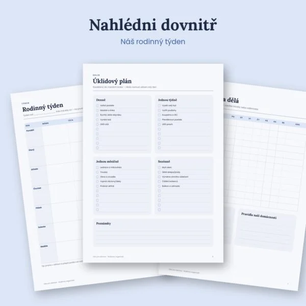 Rodinný organizér a týdenní plánovač – ukázka 2