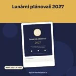 Lunární plánovač 2027 k tisku – náhled stránek s novoluním, úplňkem a měsíčními záměry