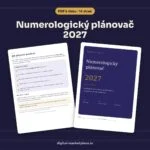 Náhled Numerologického plánovače 2027 k tisku – titulní strana a stránky s výpočtem osobního roku