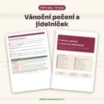 Náhled plánovače Vánoční pečení a sváteční jídelníček k tisku – plán pečení cukroví a jídelníček na svátky